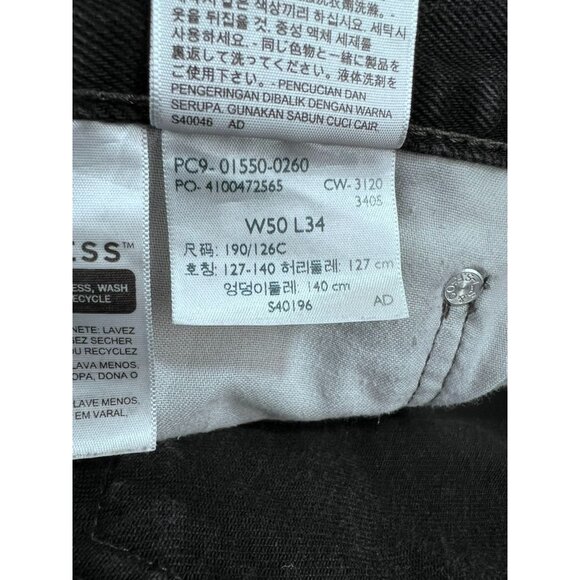 Levis Men's 550 Black Denim Jeans W50 L34 Relaxed Fit Cotton VG++ - Picture 5 of 10